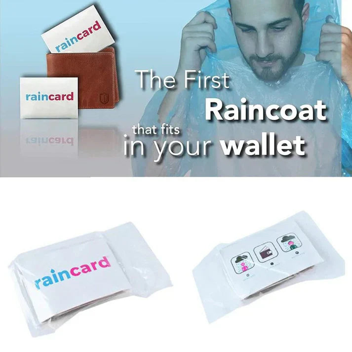 Unisex Disposable Rain Card for Emergency Use Waterproof Rain with Smallest Pocket Size (pack of 5)